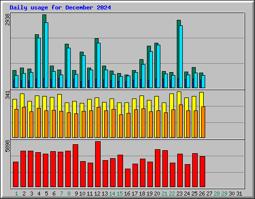 Daily usage for December 2024